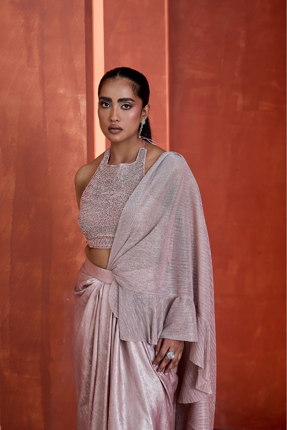 Drape skirt with Blouse