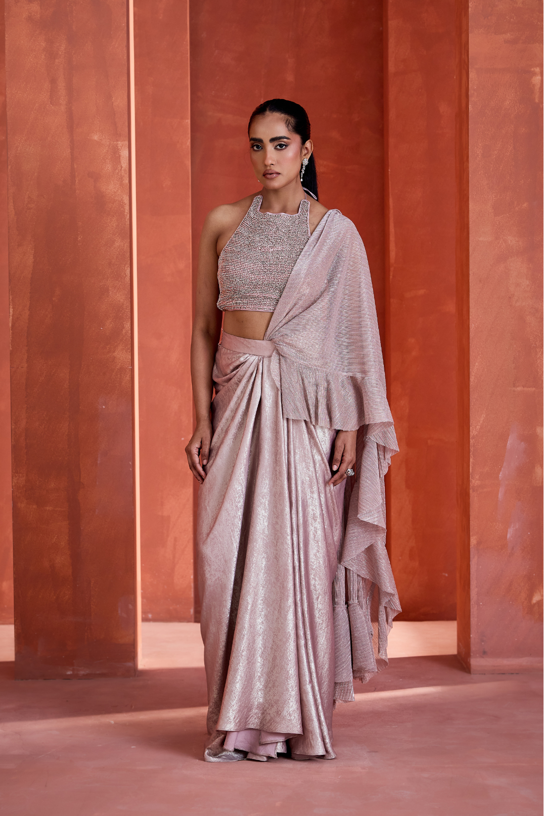 Drape skirt with Blouse