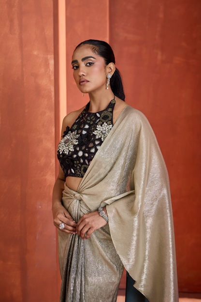 Ombre Drape skirt with blouse